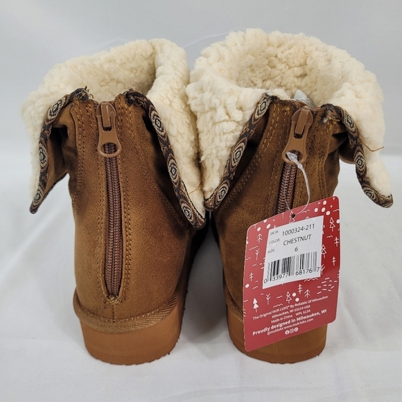 Essentials By Muk Luks Women’s Amelia Boots Chestnut Sz 6 NWT - Picture 4 of 8